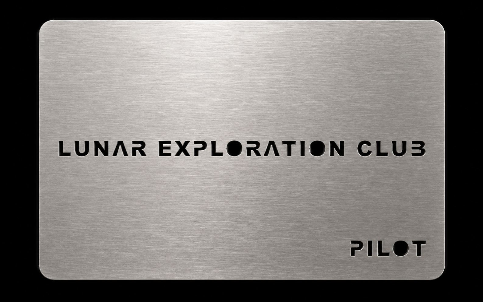 Stainless Steel Lunar Exploration Club Pilot Card